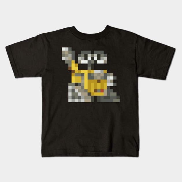 WALL-E low-res pixelart Kids T-Shirt by JinnPixel